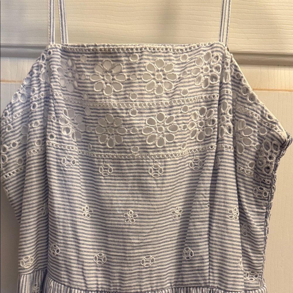 Japna Blue and White Strapless Dress - Picture 2 of 3